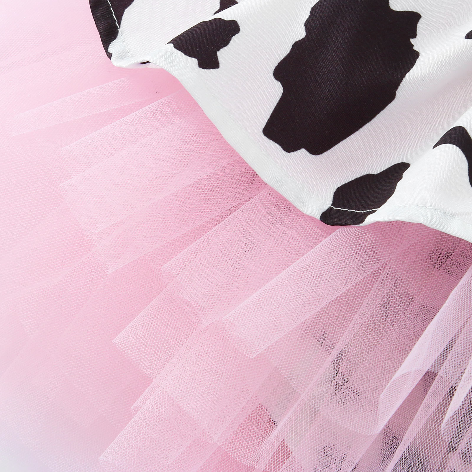 Girls Infant Toddler Cute Cow Printing Tulle Tutu Baby's Gown Headband Set