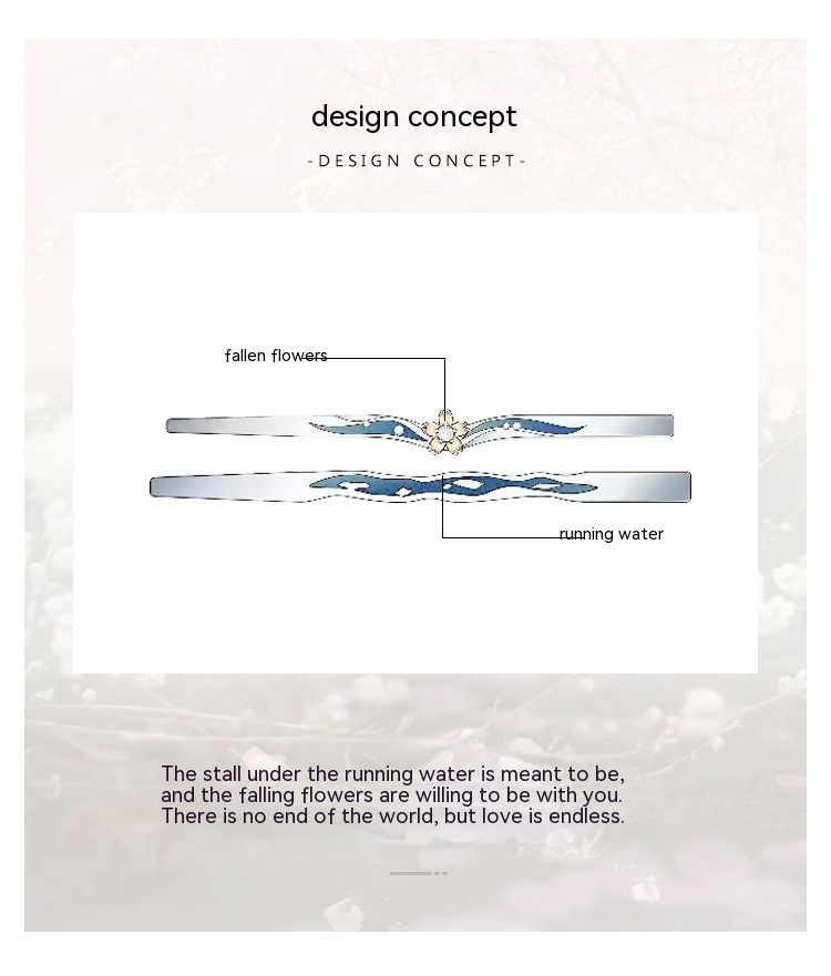 Falling Flower Flowing Water Couple Ring Fashion Creative Flower