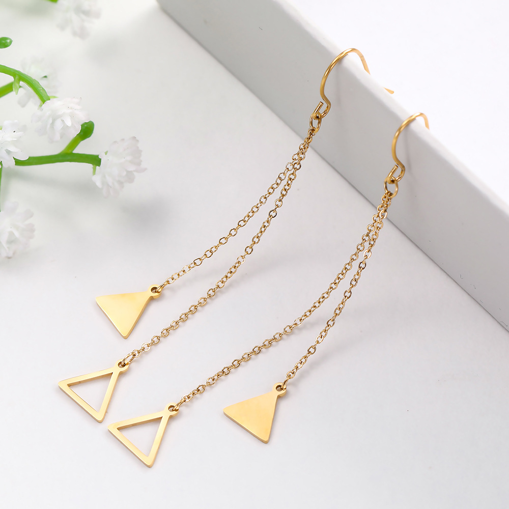 Title 3, Simple Geometric Solid Hollow Double Triangle T...