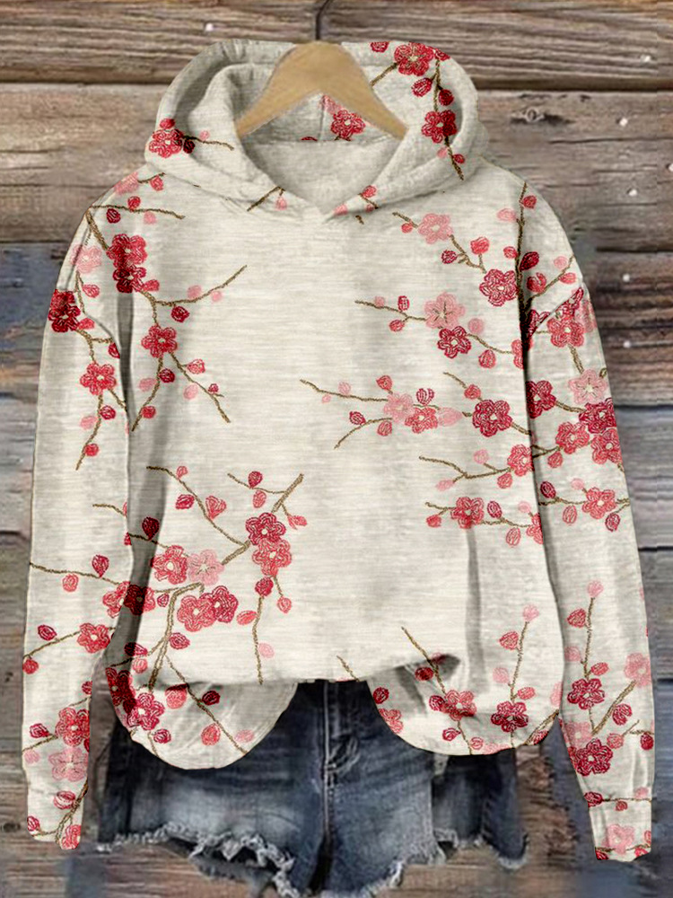 Autumn And Winter European And American Drop-shoulder Sleeve Digital Printing Sweater