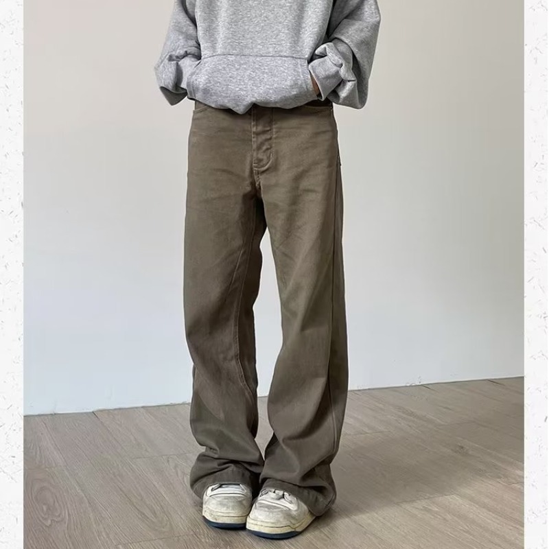 Men's And Women's Retro Coffee Color Casual Pants