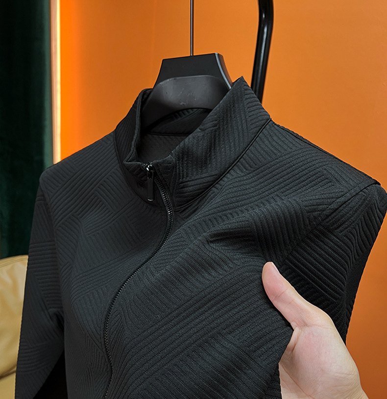 Men's Temperament High Collar Zipper Sweater