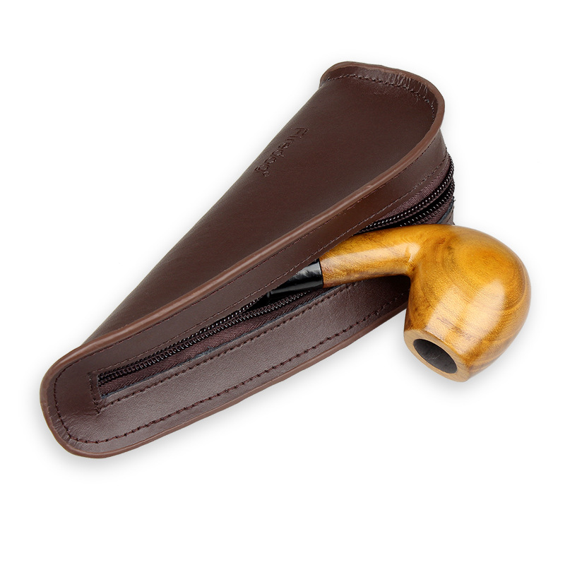 Single Handmade Cowhide Ebony Travel Portable Leather Pouch - Image 2