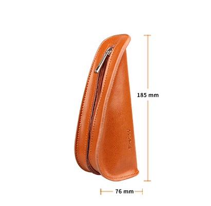 Single Handmade Cowhide Ebony Travel Portable Leather Pouch - Image 14