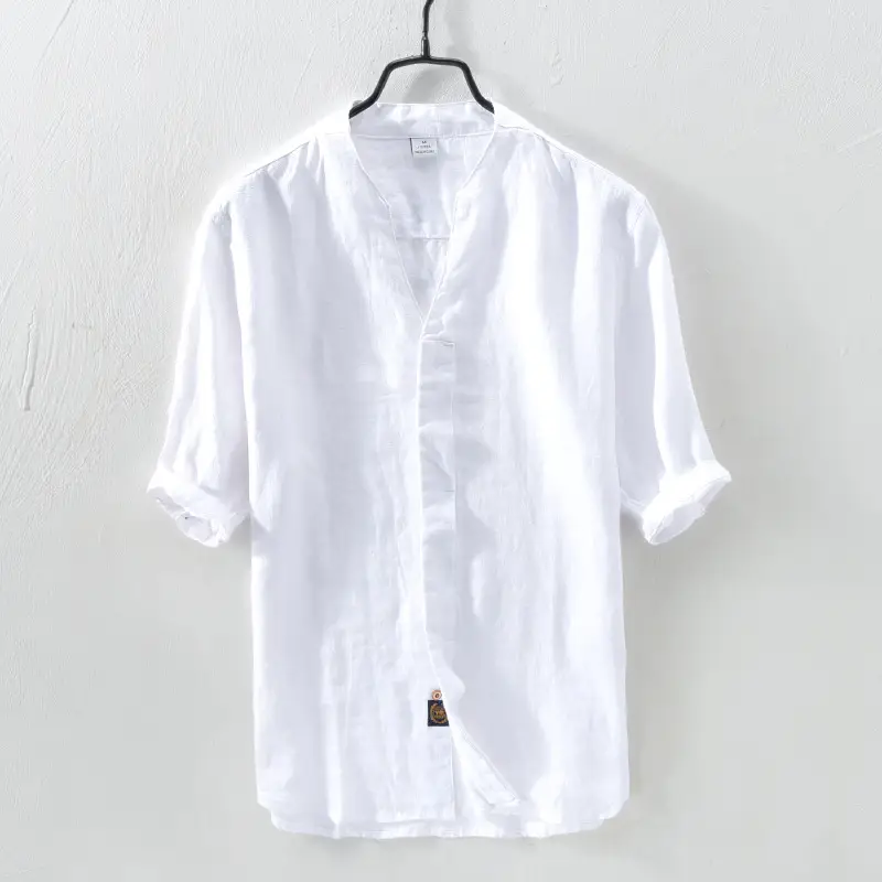 Casual Shirt Men's Solid Color Linen Cardigan