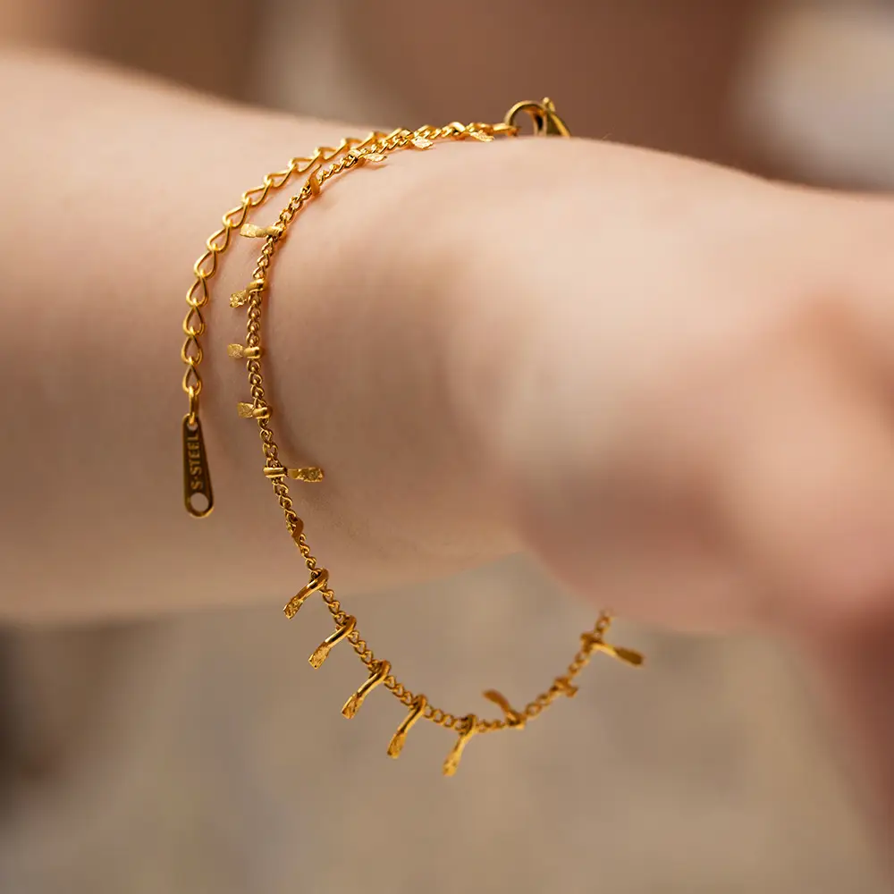 Stainless Steel 18K Gold Choker Anklet Necklace Accessories