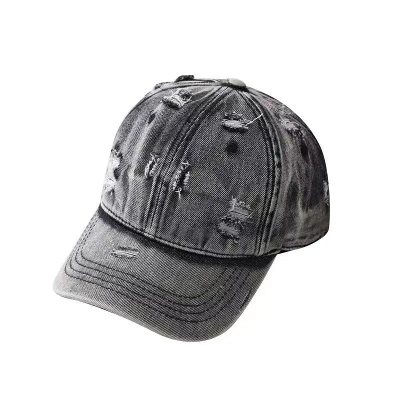 Retro Worn Looking Washed-out Denim Baseball Hat