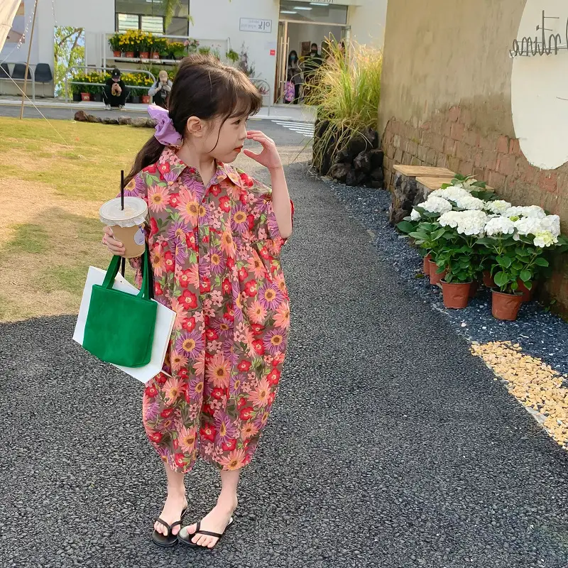 Girls' Cotton Jumpsuit One-piece Trousers