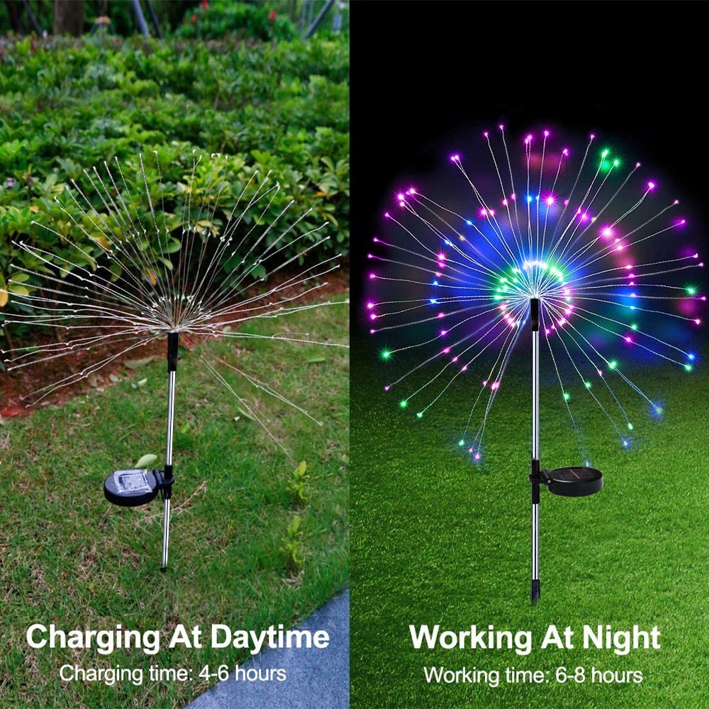 Solar Fireworks Ground Lamp Outdoor Garden Courtyard Holiday - Image 3