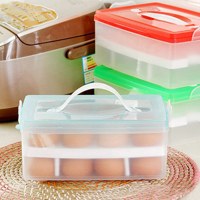 Title 4, Double-layer Egg Plastic Crisper Household Port...