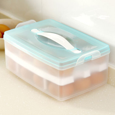 Title 5, Double-layer Egg Plastic Crisper Household Port...