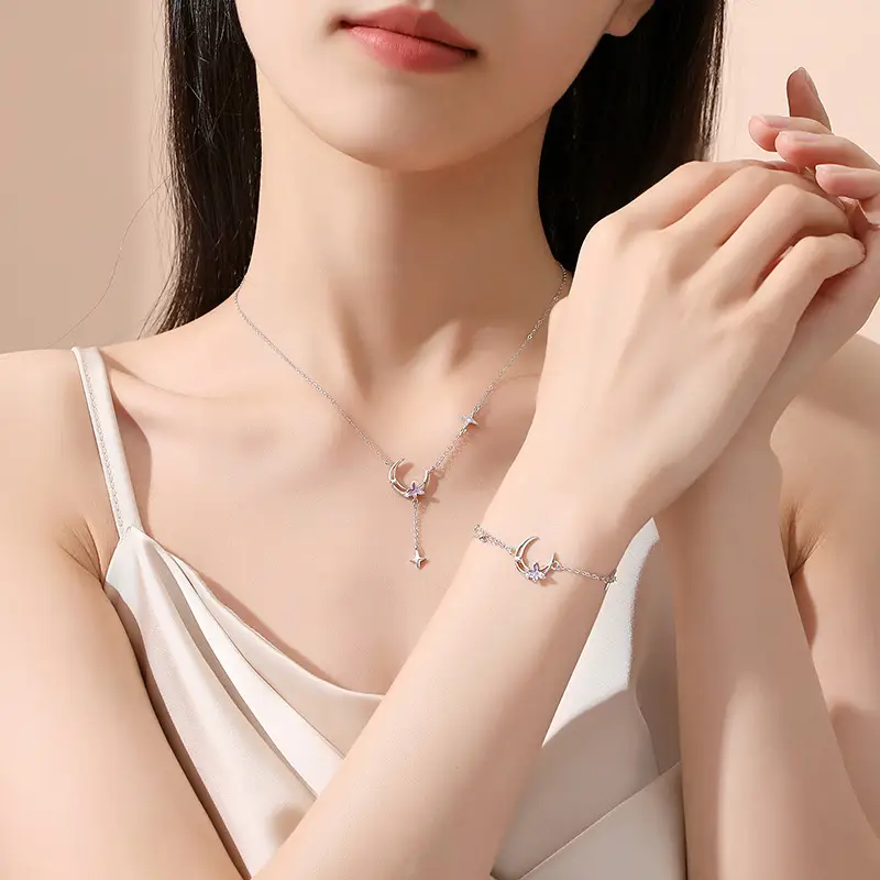 Women's Fashion Moonlight Butterfly Sterling Silver Pendant Necklace