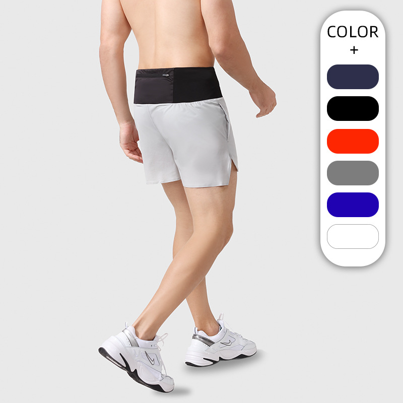 High Waist Pocket Waterproof Sports Shorts Men's Quick-drying Breathable Nylon Shorts