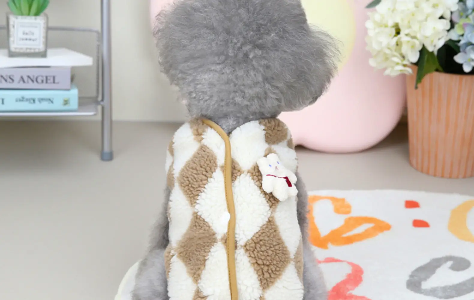 Pet Diamond Lattice Velvet Coat