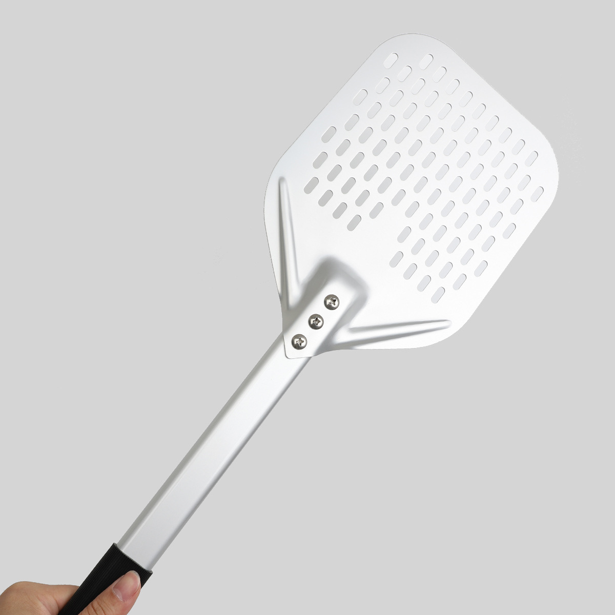 Title 4, 8 & 10 inch Square Perforated Pizza Peel. Easil...