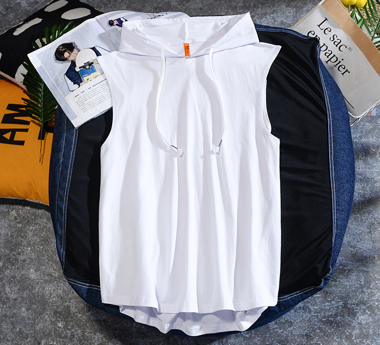 Summer Workout Hooded Vest Outer Wear Trendy Brand Hong Kong Style