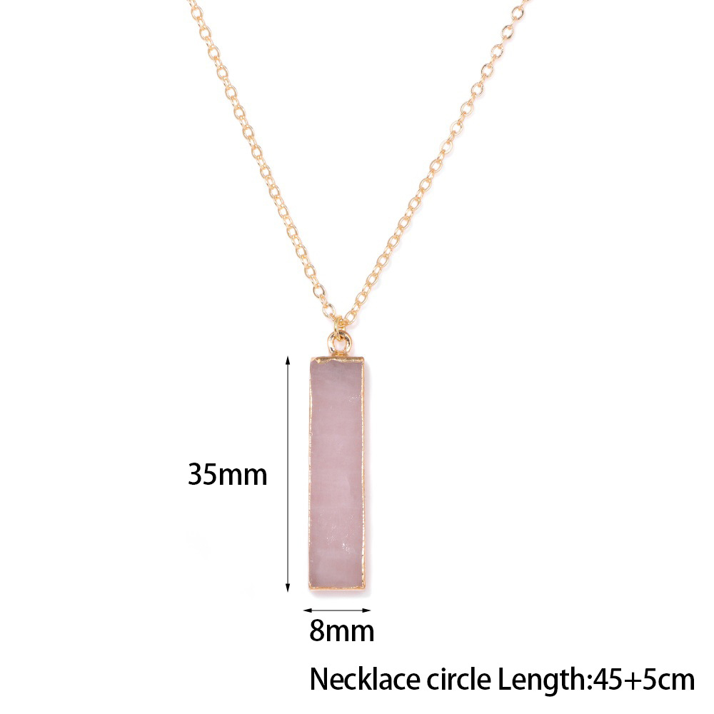 Title 5, Natural Stone Powder Crystal Pendant Necklace S...