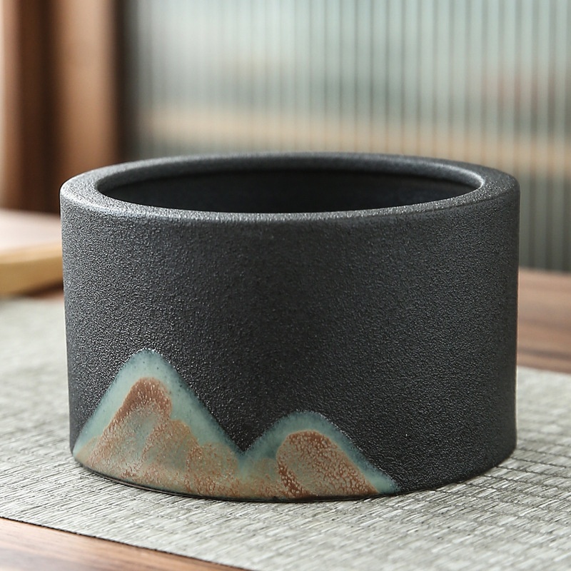 Title 3, Large Size Wash Stoneware Zen Household Black A...