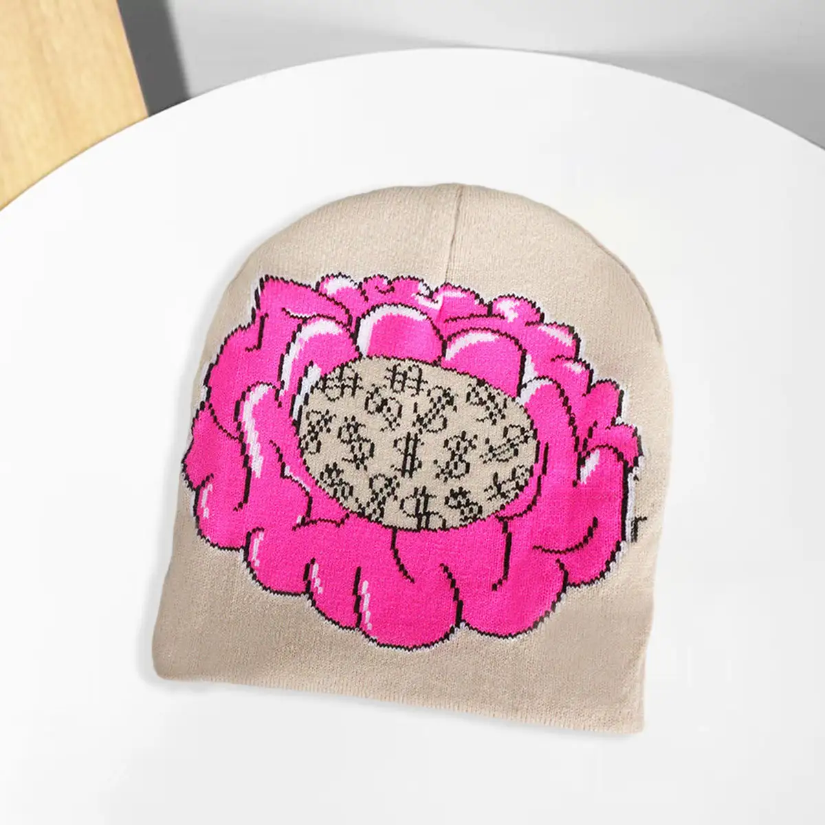 Knitted Trend New Big Flower Multicolor Men's And Women's Hats