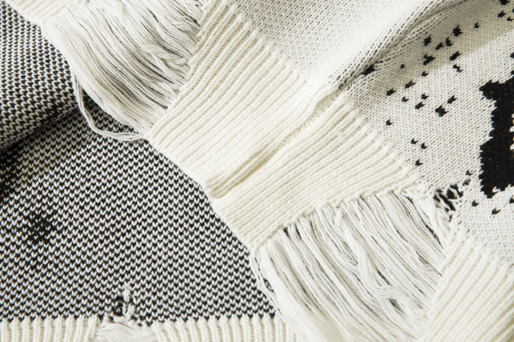 Men's Cosmic Starry Sky Ripped Sweater