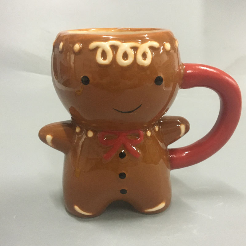 Title 4, Gingerbread Man Christmas Ceramic Tea Mugs Enjo...