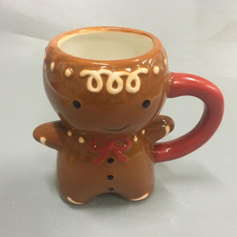 Title 5, Gingerbread Man Christmas Ceramic Tea Mugs Enjo...