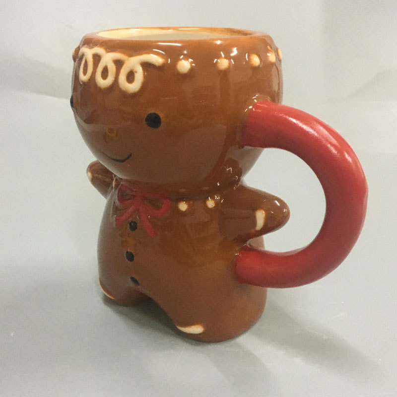 Title 6, Gingerbread Man Christmas Ceramic Tea Mugs Enjo...