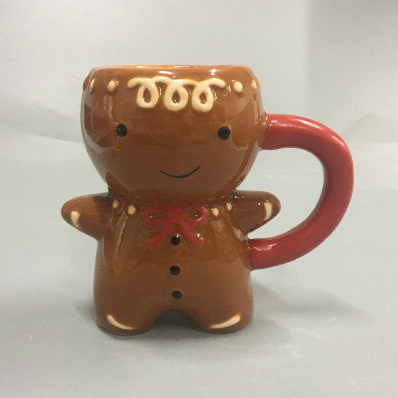 Title 7, Gingerbread Man Christmas Ceramic Tea Mugs Enjo...