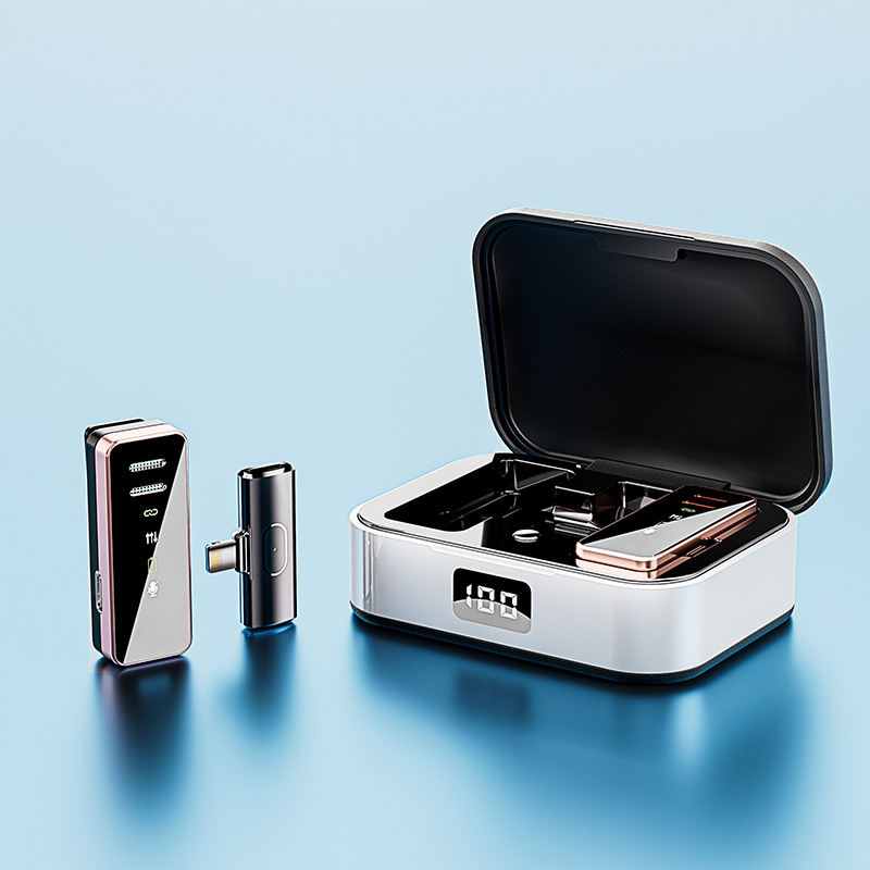 Double Microphone Wireless Collar Clip Microphone Outdoor Short Video Recording Live Broadcast Small Microphone - Image 4