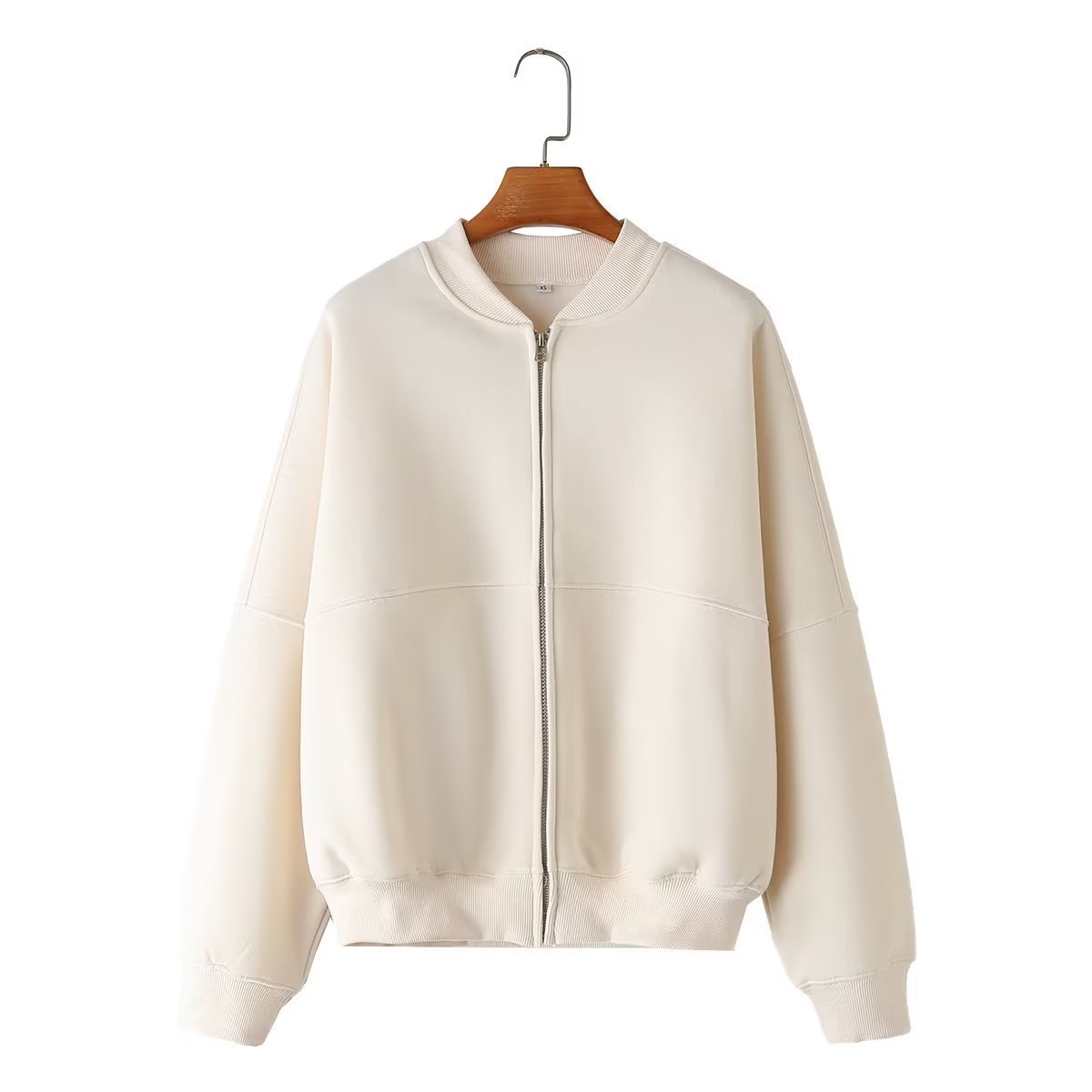 Title 7, Zipper Bomber Jacket Coat Sweater Loose High Wa...