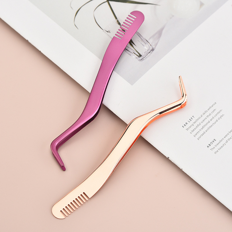 Eyelash With Comb Aid Metal Tweezers Beauty Tools