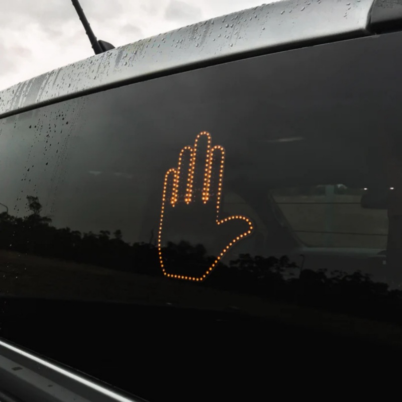 Funny New LED Illuminated Gesture Light Car Finger Light With Remote Road Rage Signs Middle Finger Gesture Light Hand Lamp 3