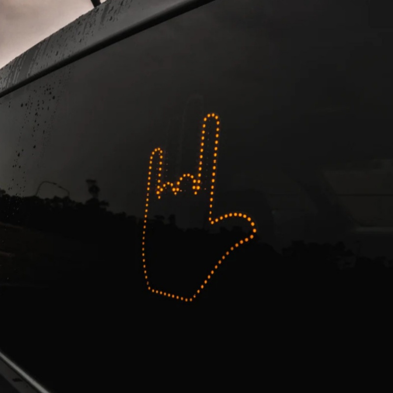 Funny New LED Illuminated Gesture Light Car Finger Light With Remote Road Rage Signs Middle Finger Gesture Light Hand Lamp 7