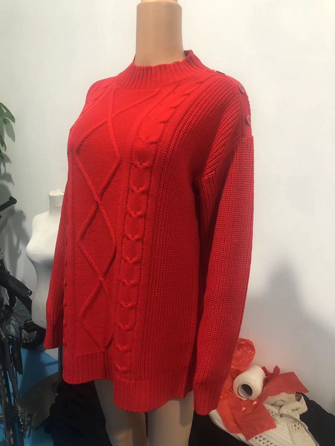 Women's Knitting Sweater Twisted Long Sleeve Loose Pullover