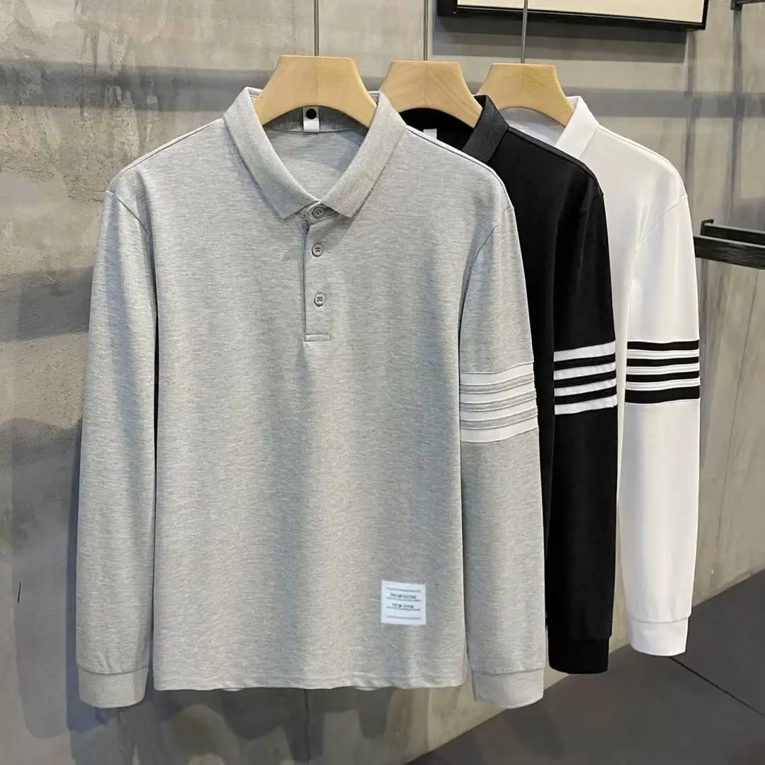Men's Spring Sweater And Autumn Long Fur Collar T-shirt Bottoming Shirt