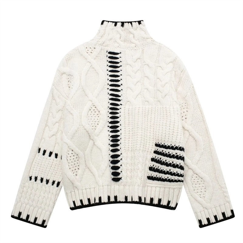 Women's Preppy Casual Simple Turtleneck Long Sleeve Sweater