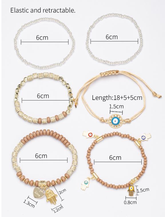 Factory Direct Supply Bohemian Style Hot Selling Handmade Beaded Fashion Eye Bead Temperament Multi-layer Bracelet