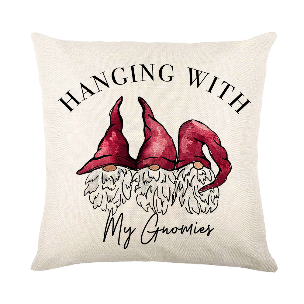 Christmas Pillow Polyester Pillowcase Linen Printing
