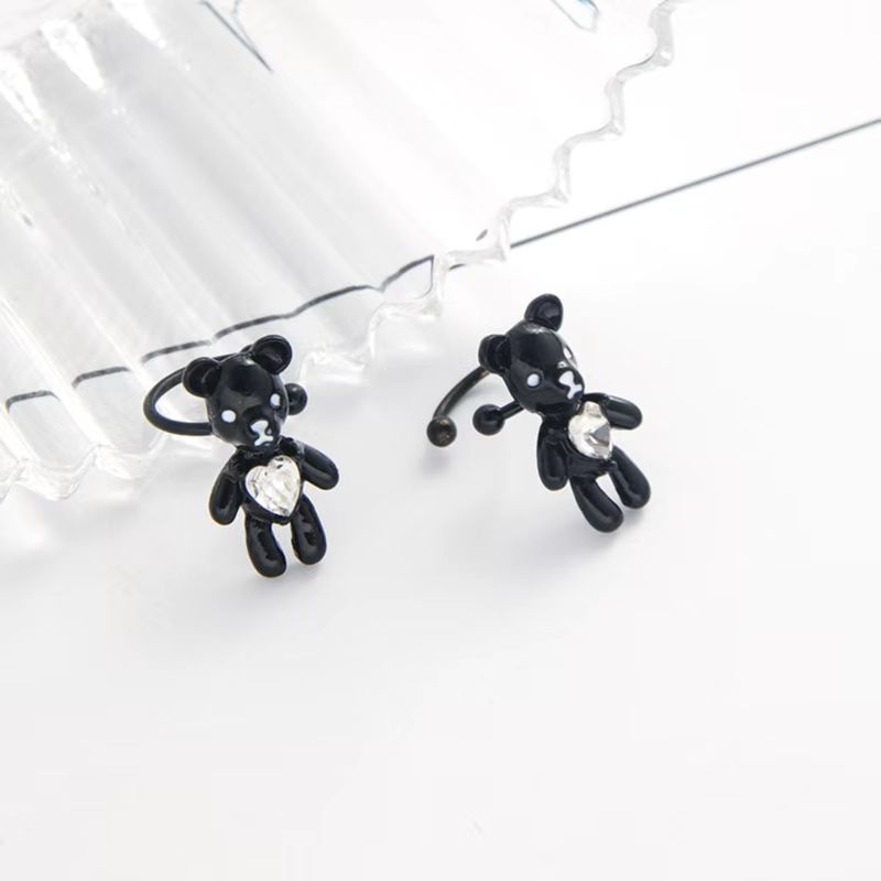 Title 3, Clip doreille Black Drip Glazed Bear Crystal