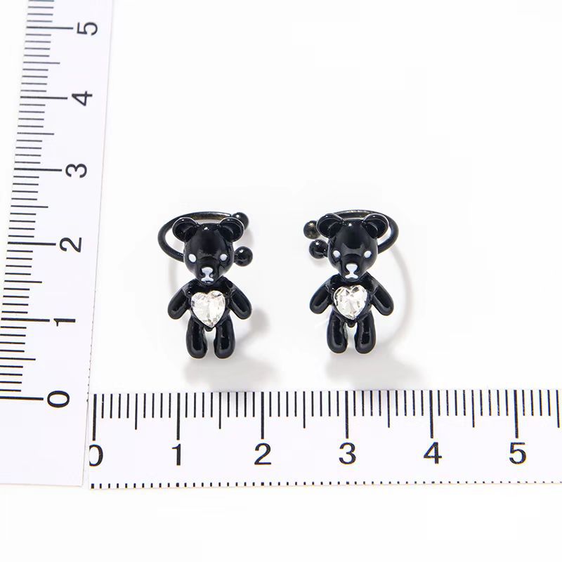 Title 5, Clip doreille Black Drip Glazed Bear Crystal