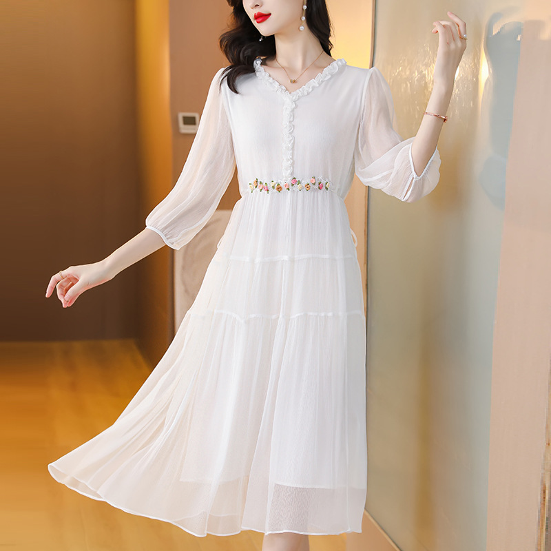 Polyester Long Sleeve Maxi Dress