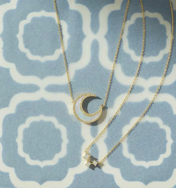 Twilight Moon Hollow Crescent Necklace