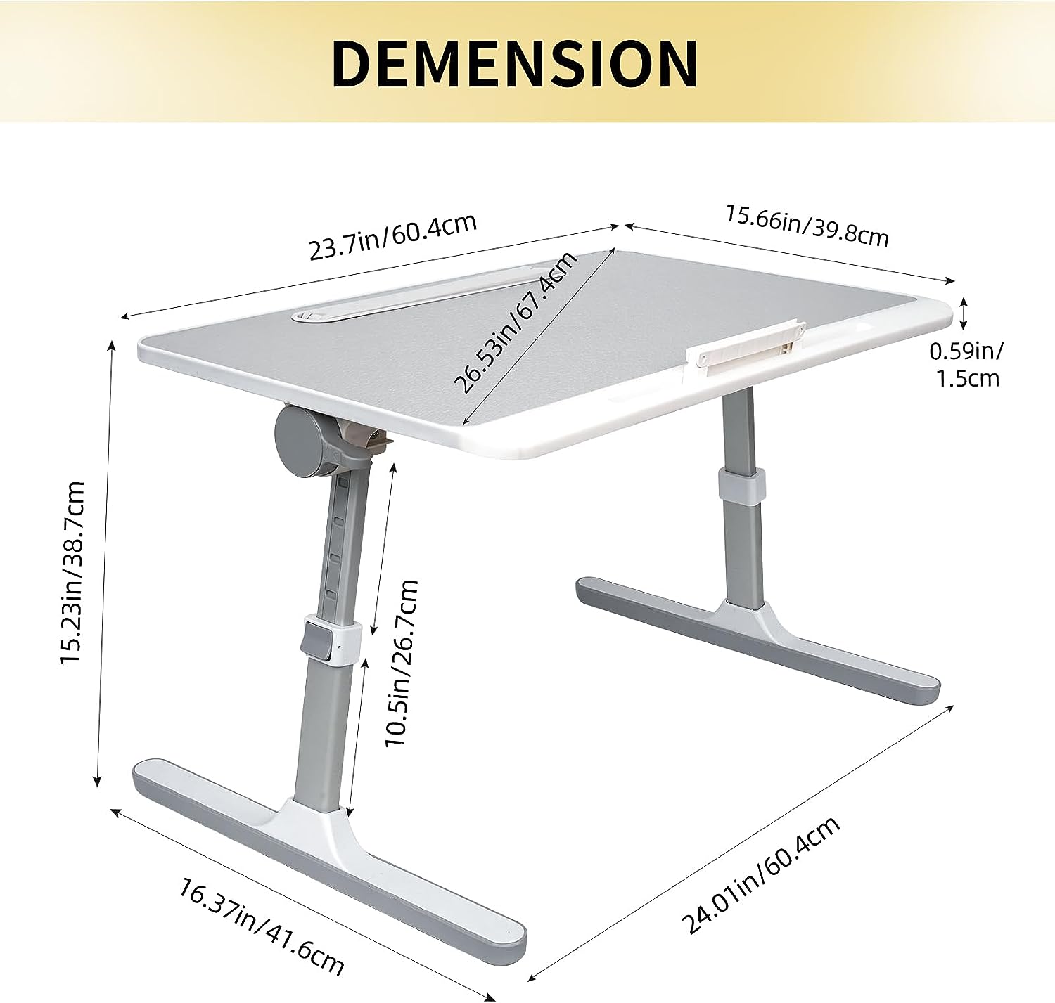 lap desk for laptop with LED light and drawer, portable bed table desk, adjustable laptop stand for bed, sofa, study, reading