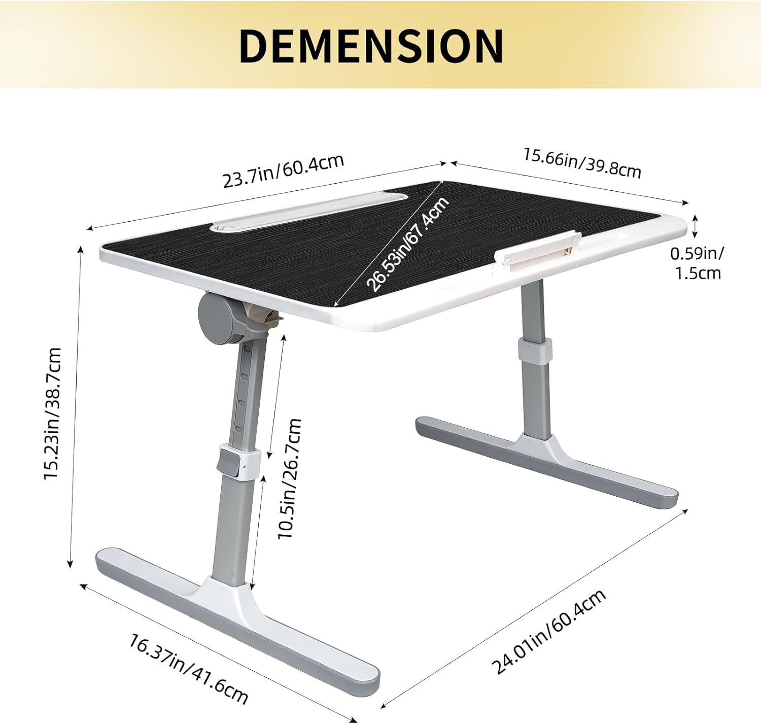 lap desk for laptop with LED light and drawer, portable bed table desk, adjustable laptop stand for bed, sofa, study, reading