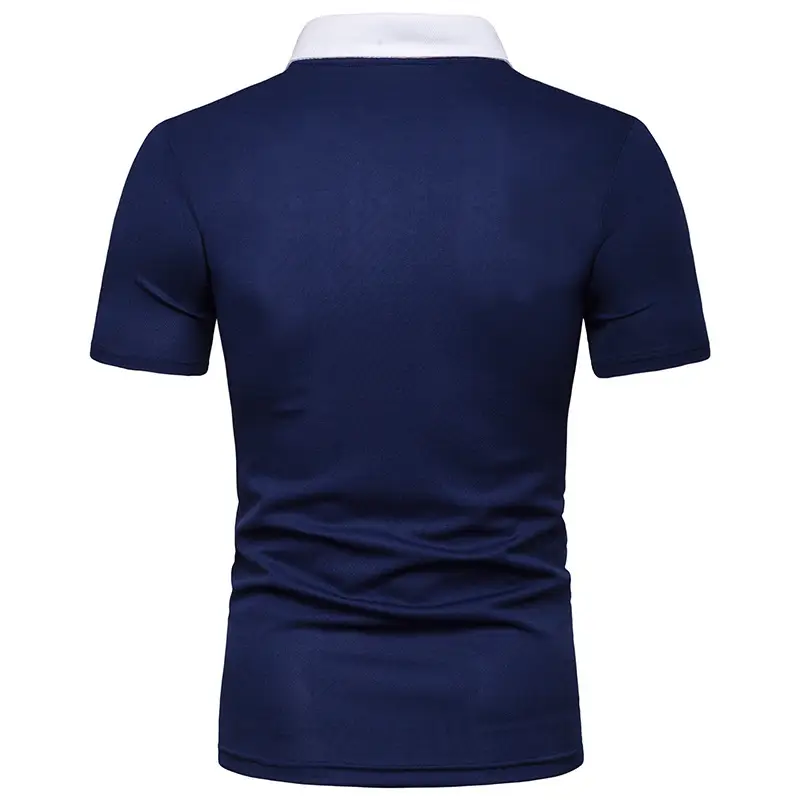 New Summer Men's Striped Stitching European Size Short Sleeve Polot Shirt