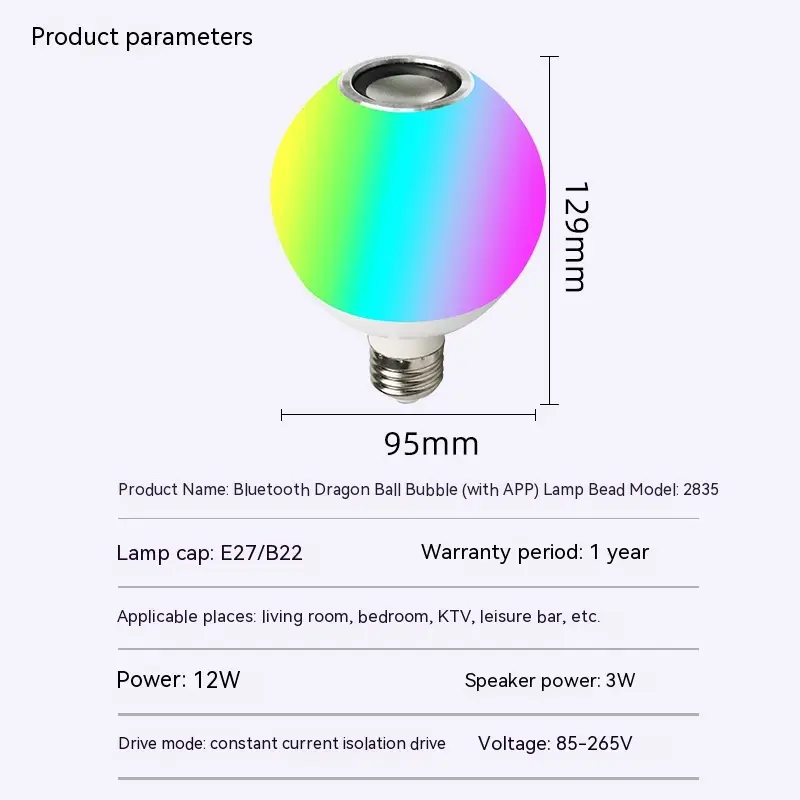 Smart Colorful Bluetooth Music Bulb