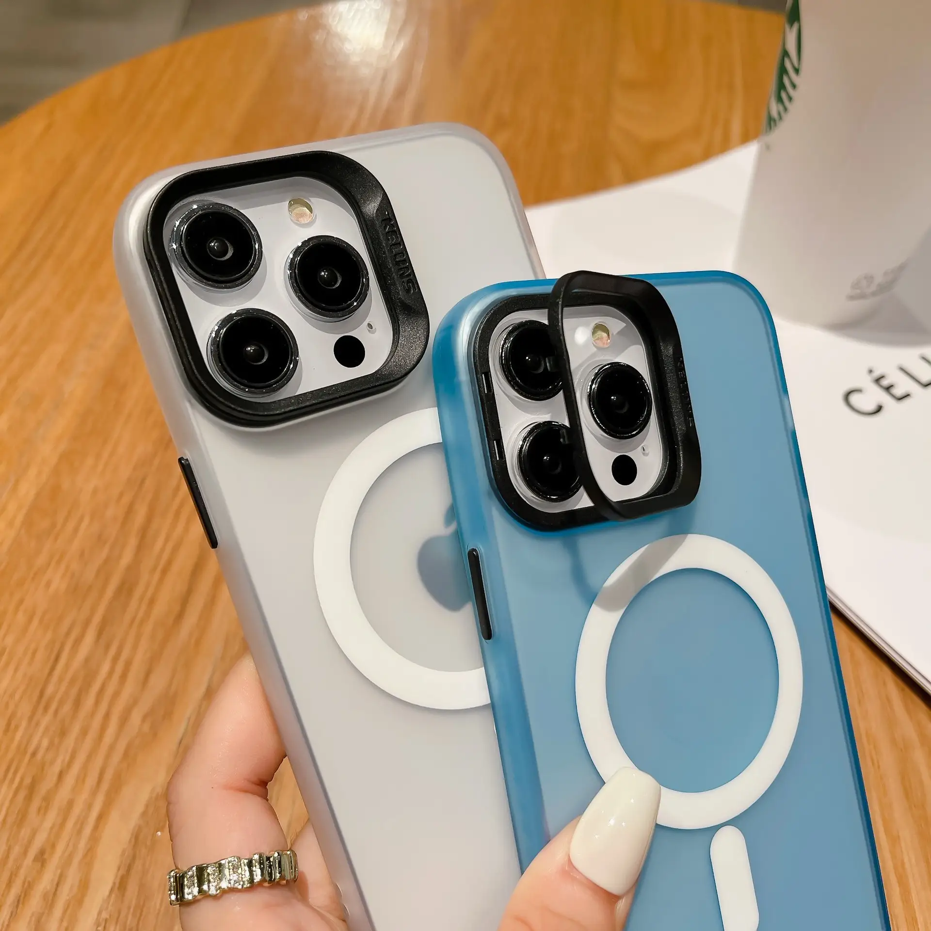 New Light Yarn Skin-sensitive Magnetic Suction Phone Case Lens Bracket Drop-resistant