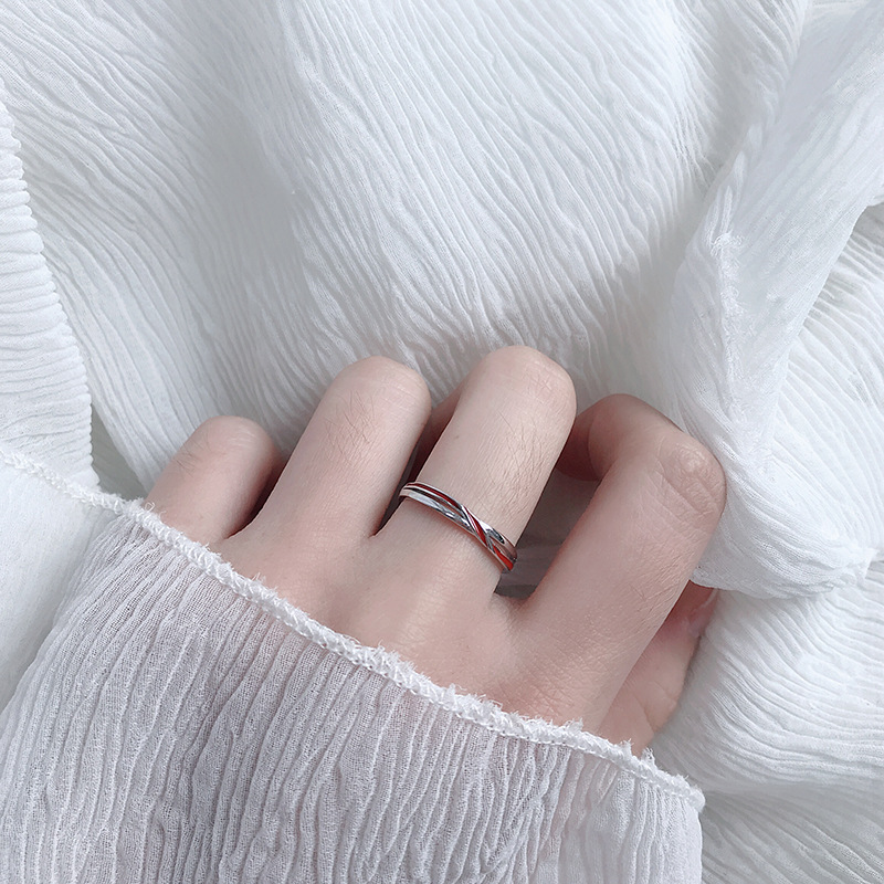 Red Line Couple Ring A Pair Of Students Simple And Light Luxury Long Distance Relationship Couple Rings