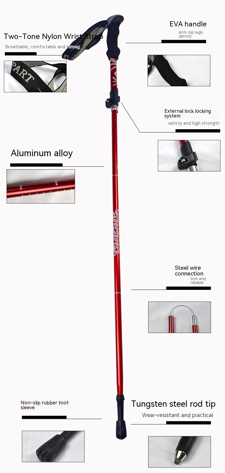 Title 3, Alpenstock Aluminum Alloy Folding Ultra-light U...