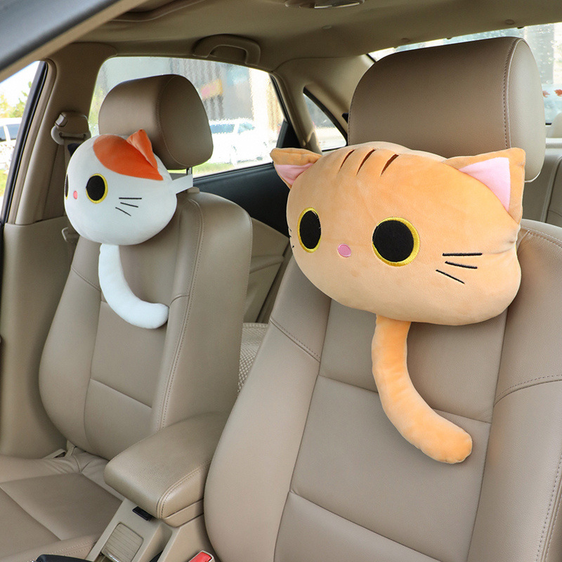 Cute Cartoon Alien Cat Automotive Headrest - Image 6